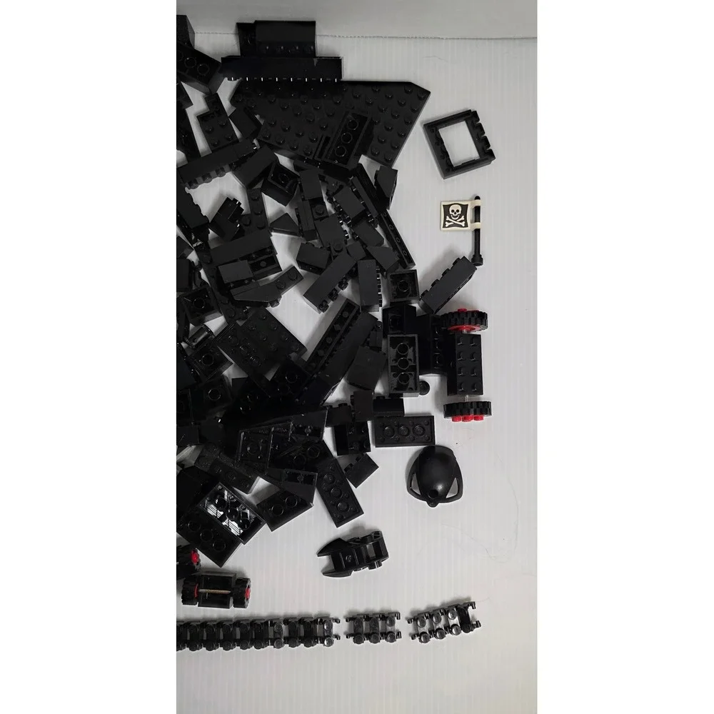 LEGO Black Bricks Lot Wheels Treads‎ Bridge Parts Mixed Bulk 0.75 lb